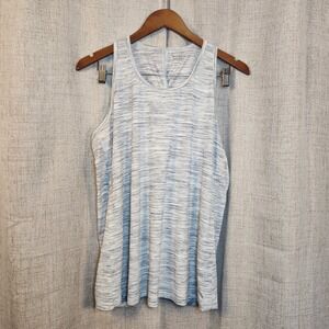 Athleta Essence Spacedye Tank Top Women's L White Gray Tie Knot Back Lightweight